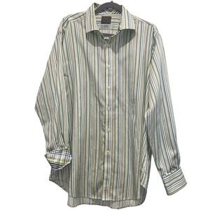Thomas Dean Shirt Men's Long Sleeve Cotton Button Up Size XL
